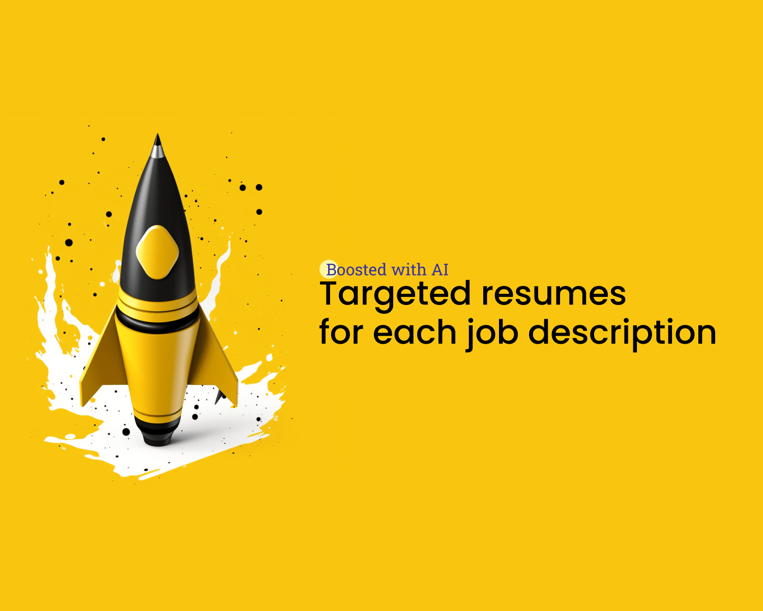 boosted resume image with 3d rocket